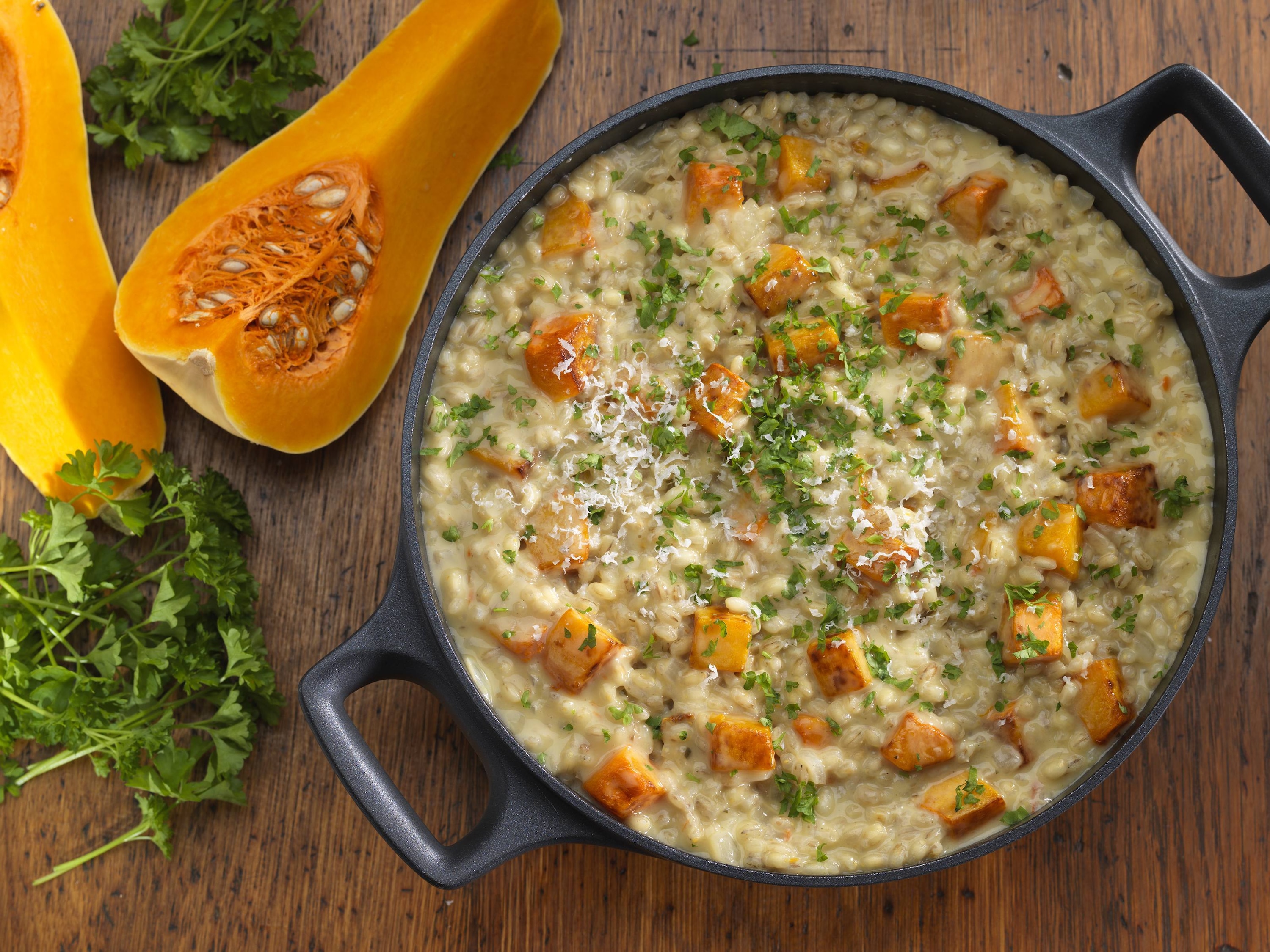barley and butternut squash risotto