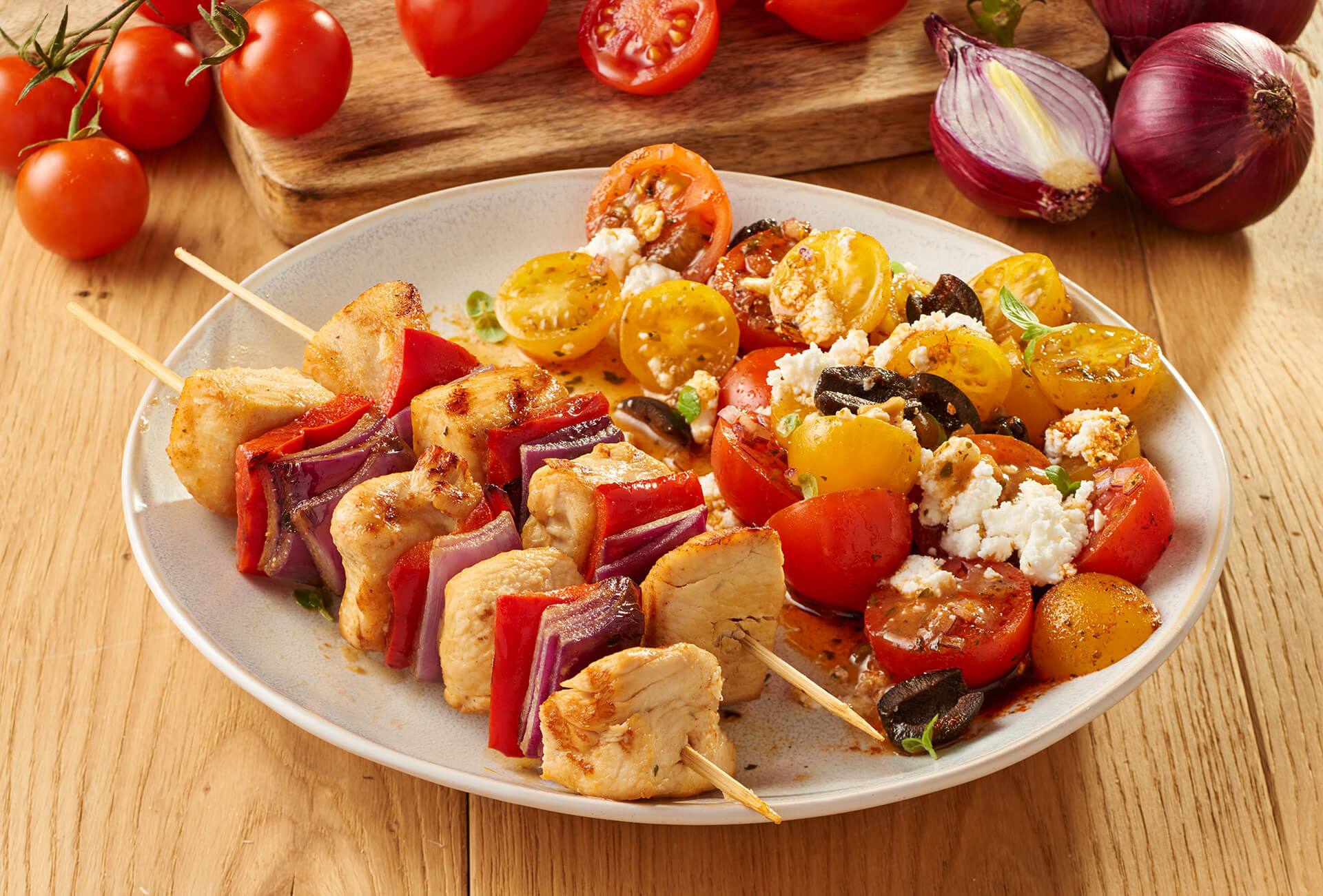 Knorr - Hähnchen Spieße mit Tomatensalat
