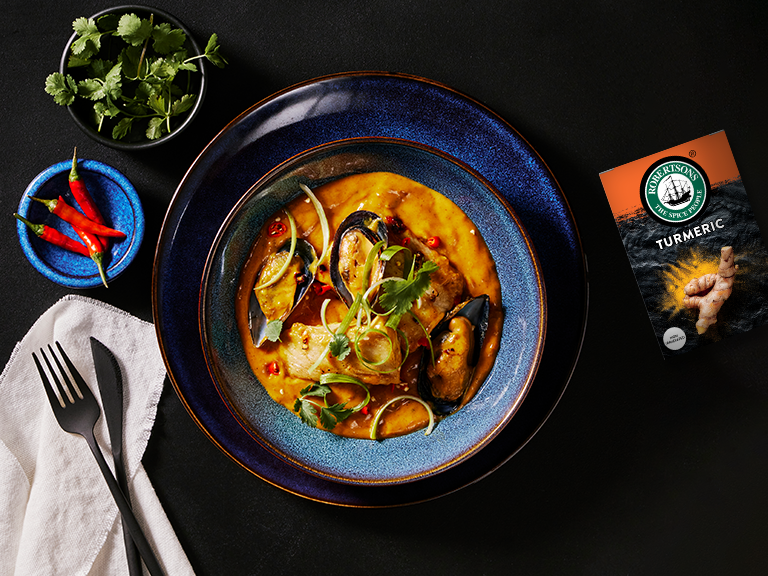 Kingklip and Mussels Curry