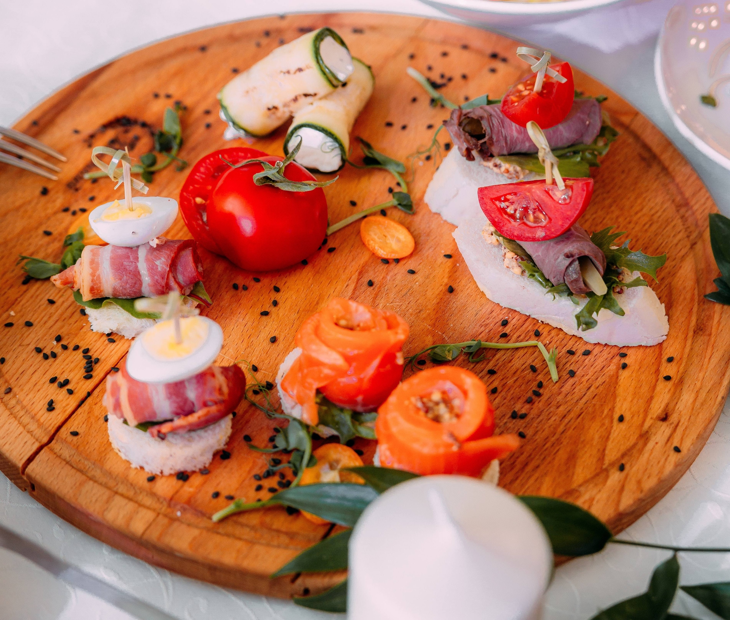 egg and bacon canapes