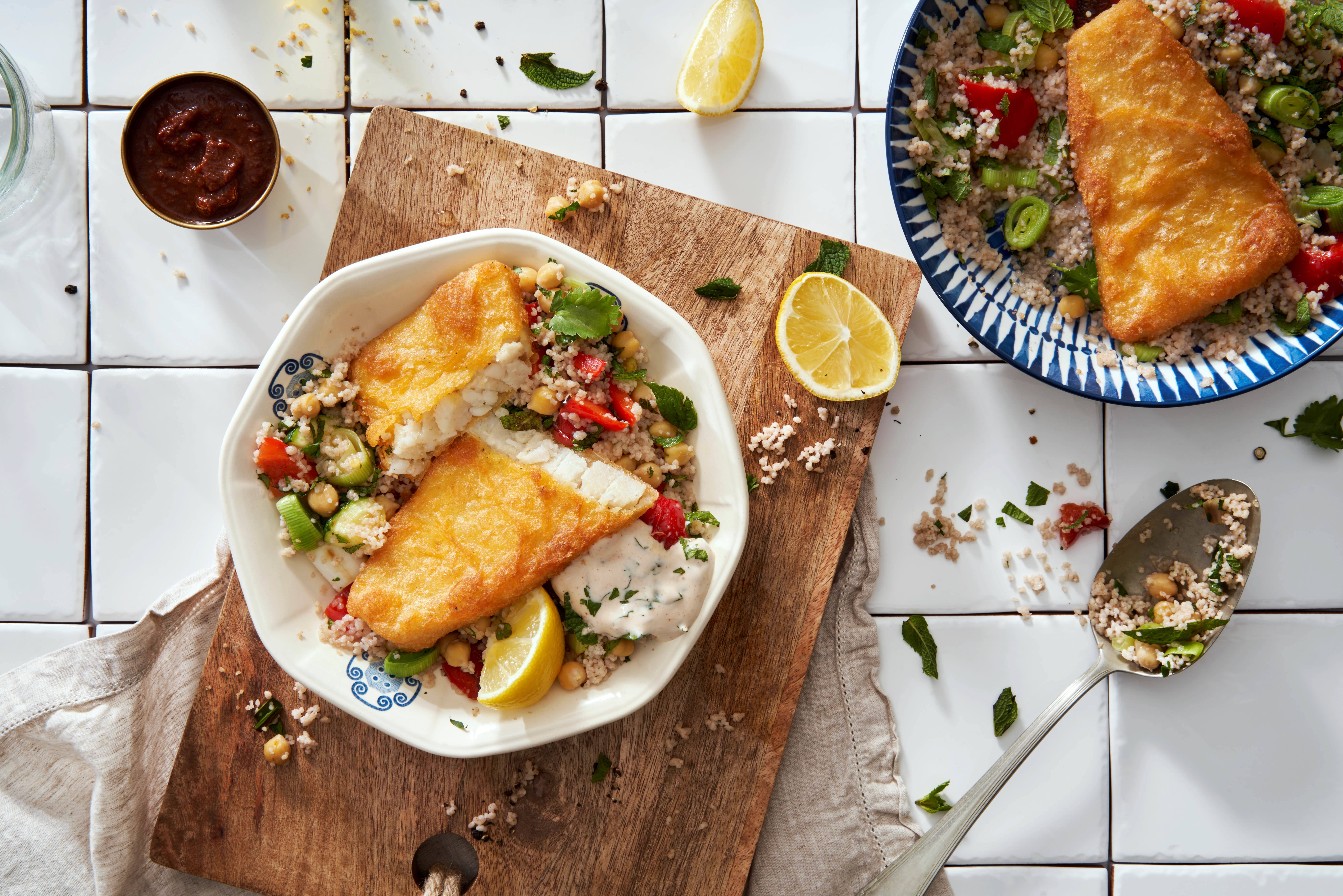 Vegan Fish with Couscous