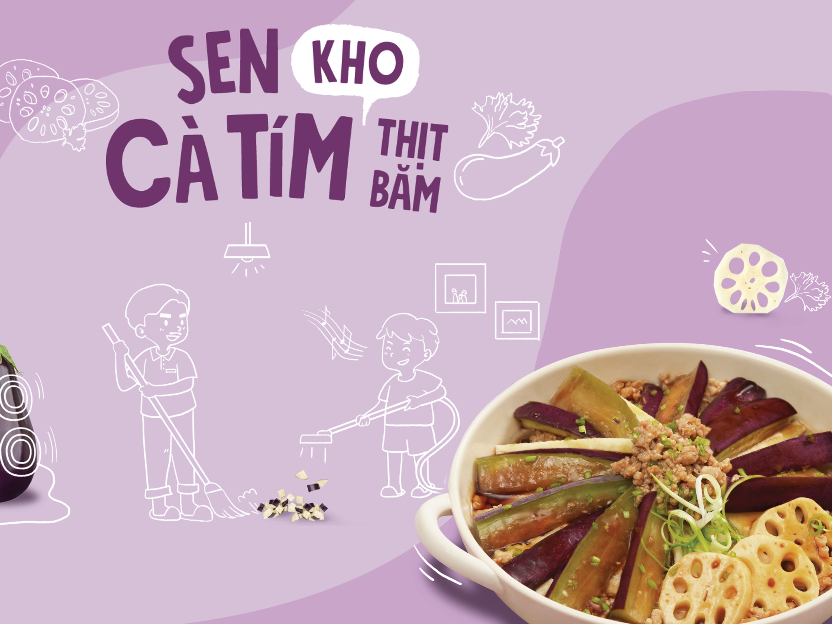 SEN KHO CÀ TÍM THỊT BẰM - CÀ TÍM QUYỆN VỚI CỦ SEN, BÉ YÊU NGÂY NGẤT, ĂN THÊM BÁT ĐẦY