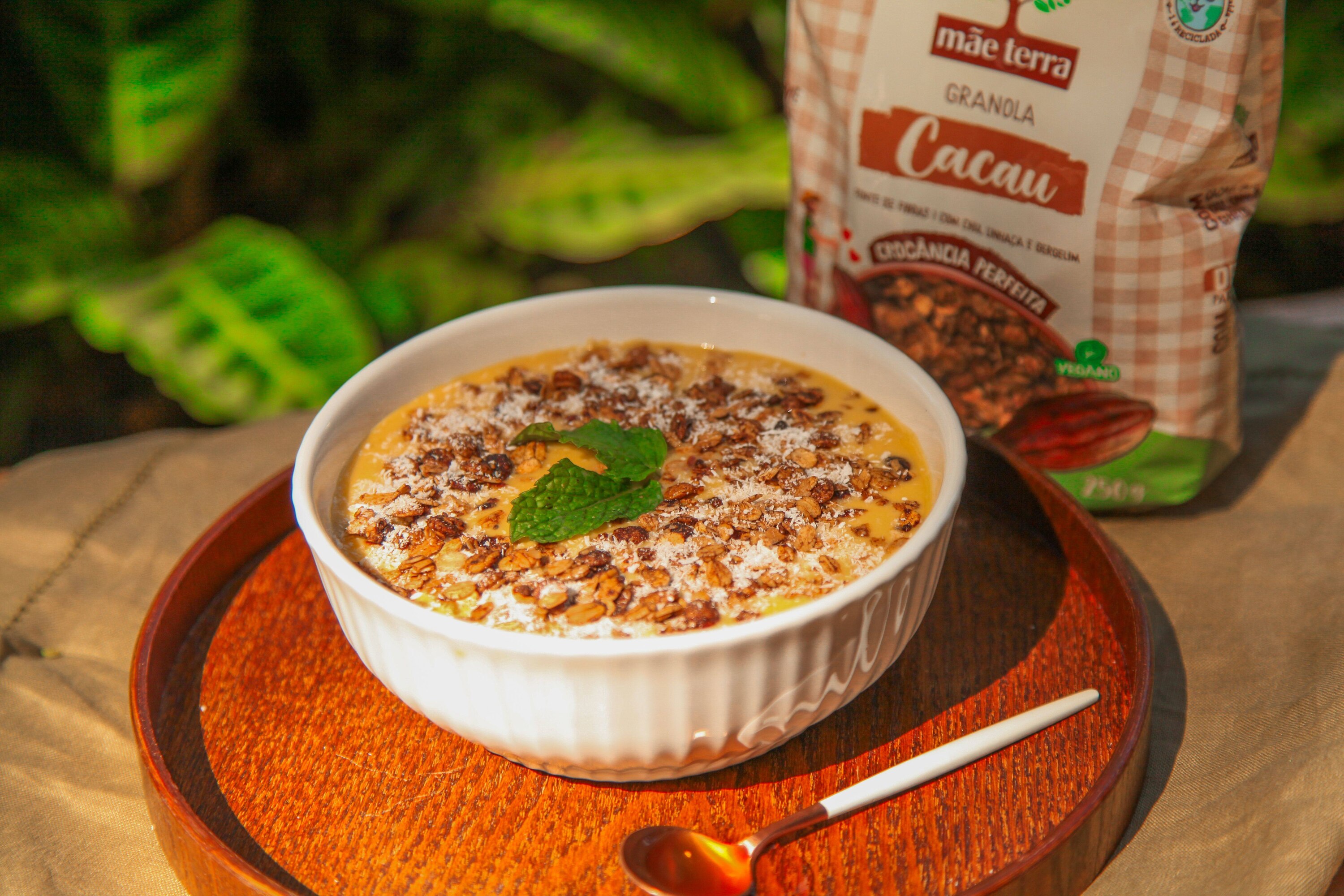 Creme de frutas refrescante com granola Mãe Terra