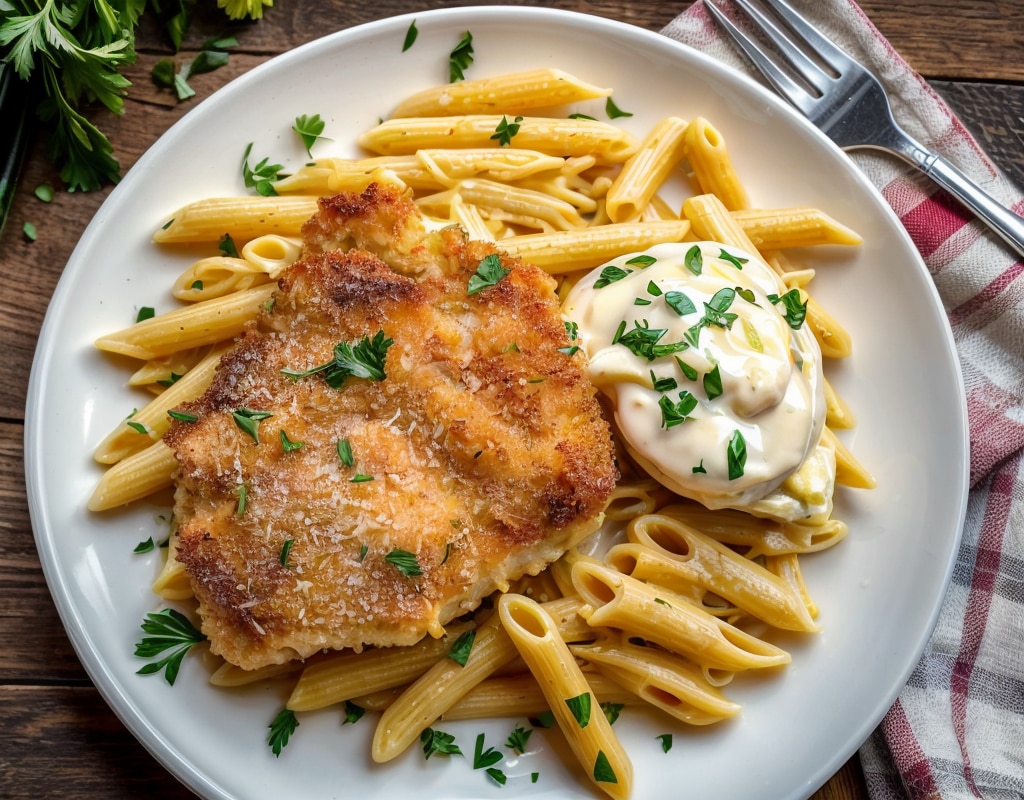 Milanesa y Pasta Cremosa