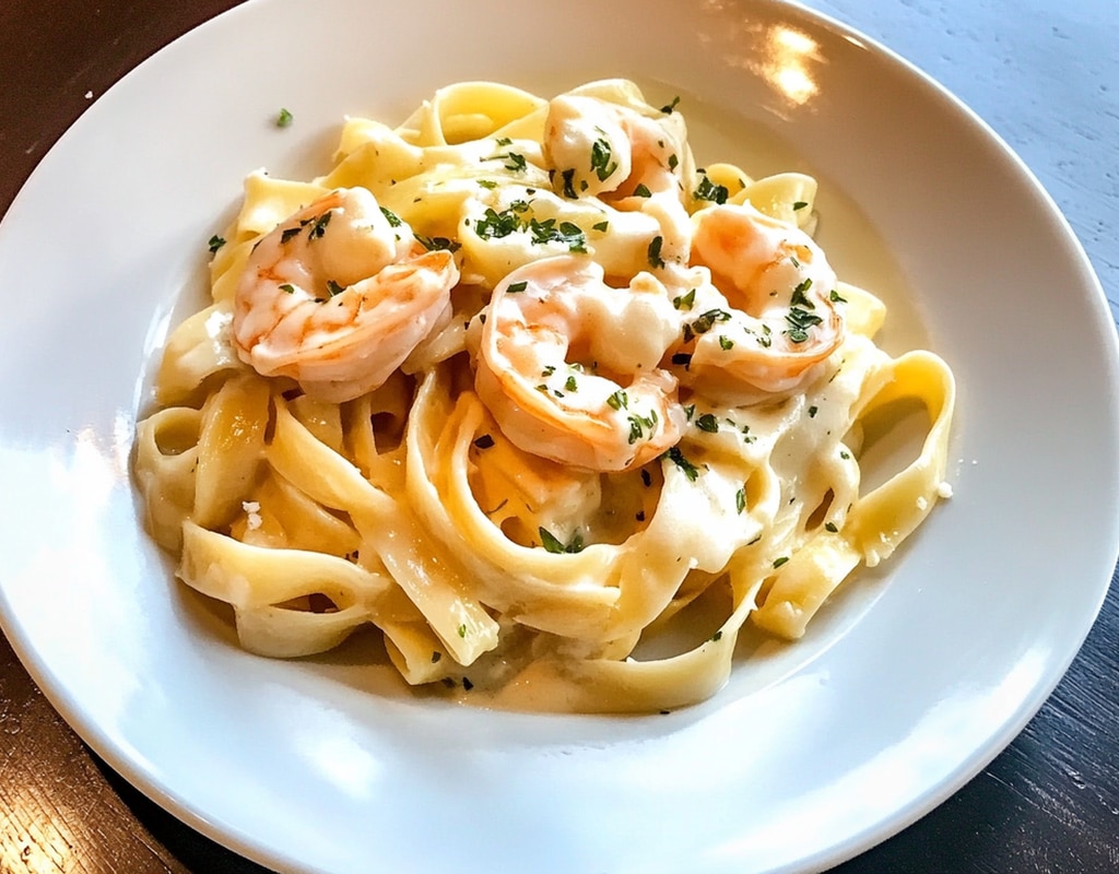 Fettuccine con Camarones