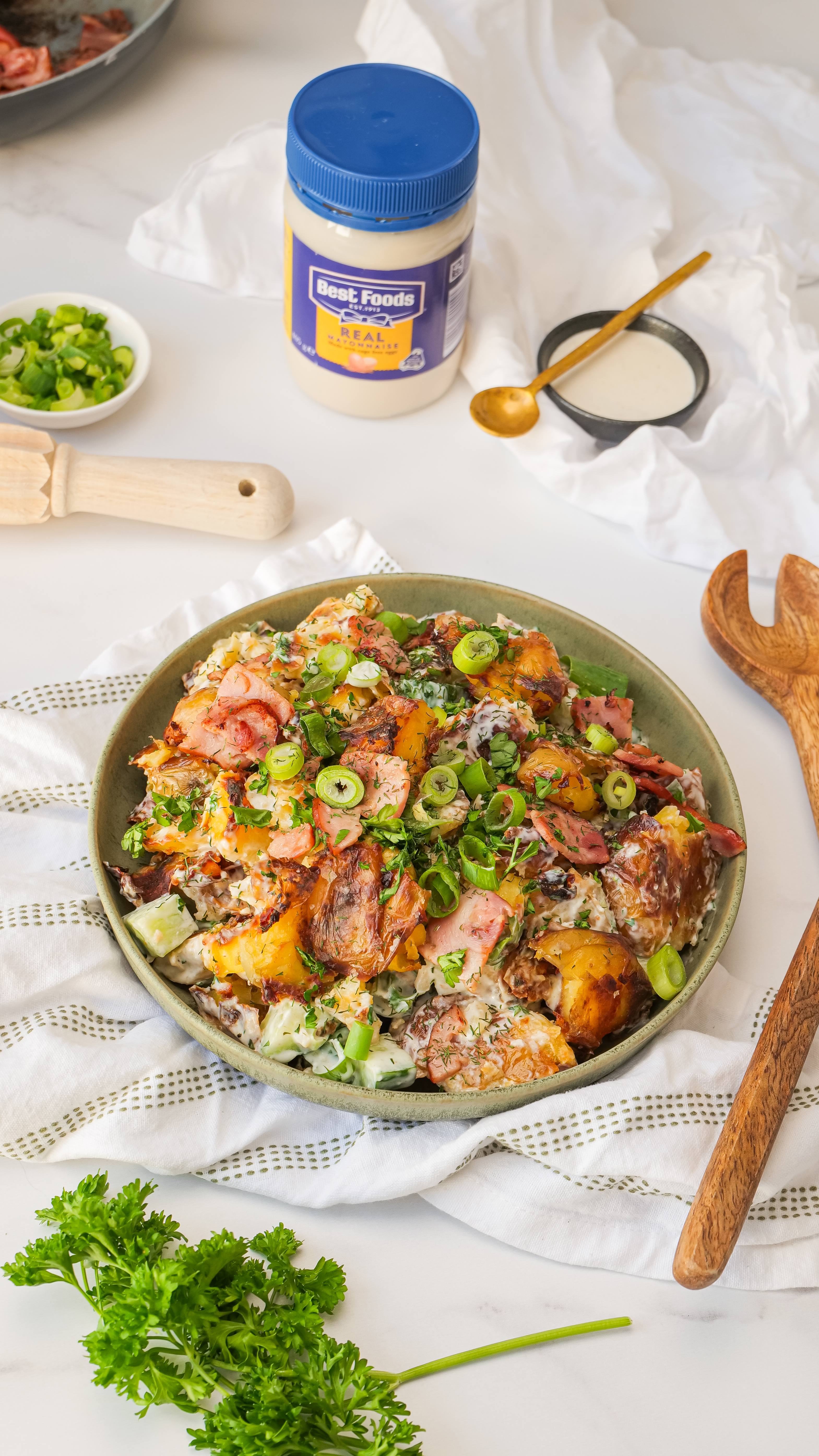 Crispy Smashed Potato Salad