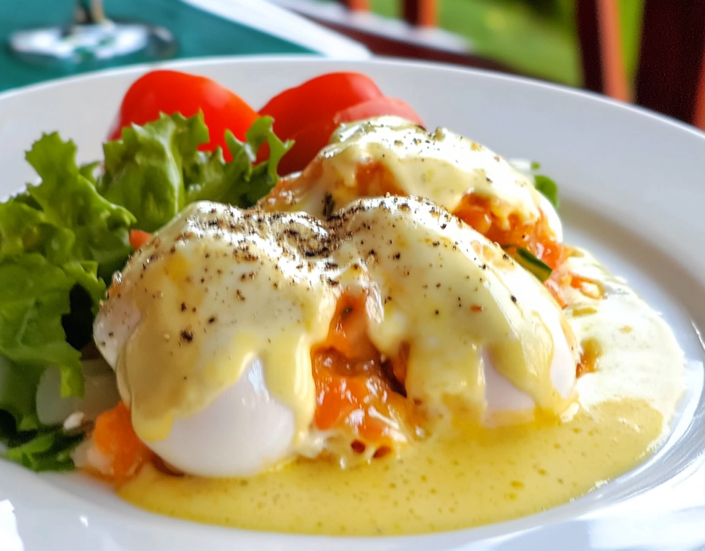 Huevos Poche con Ensalada de Tamarindo