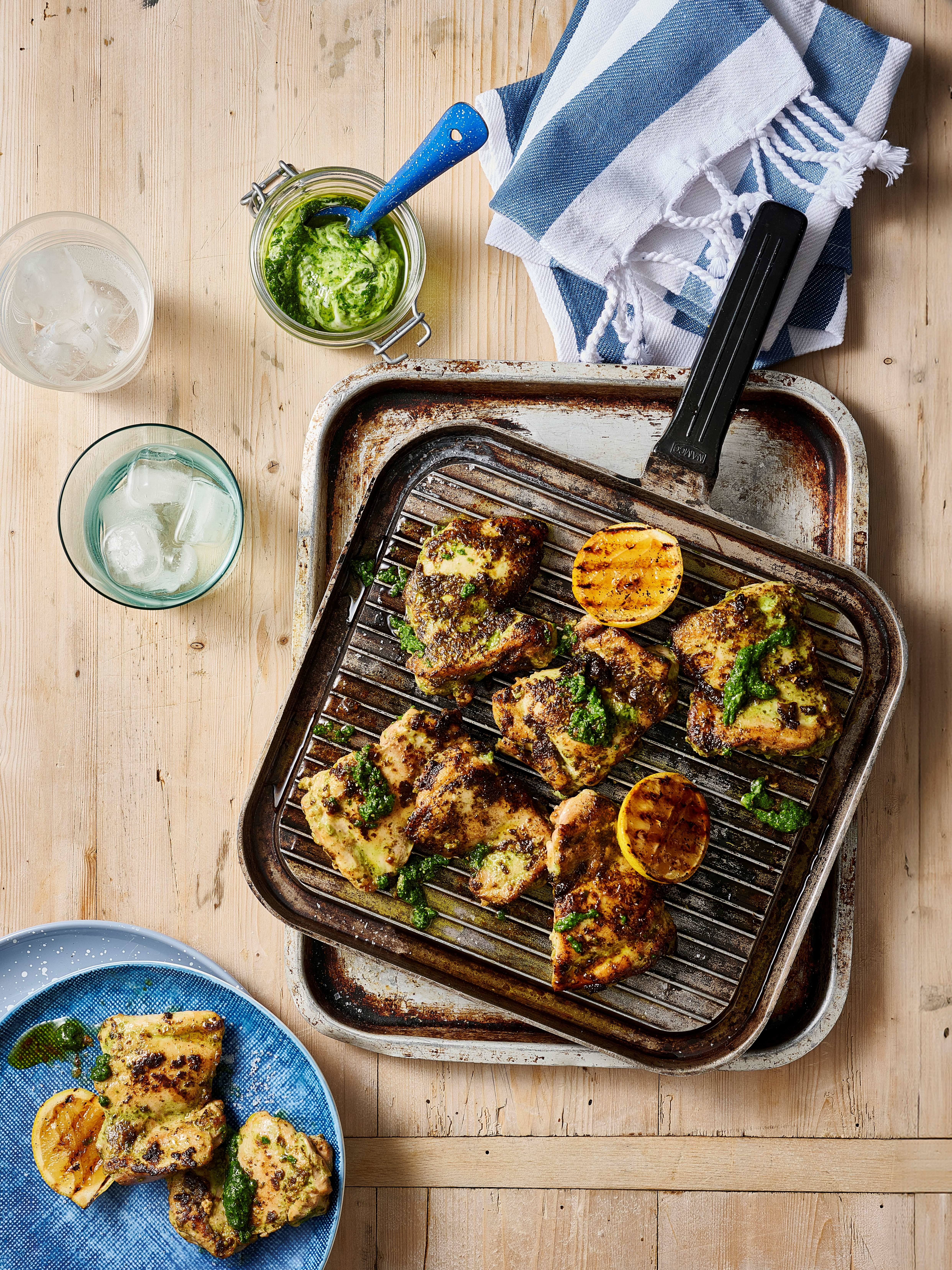 Mayo-Marinated Pesto Chicken