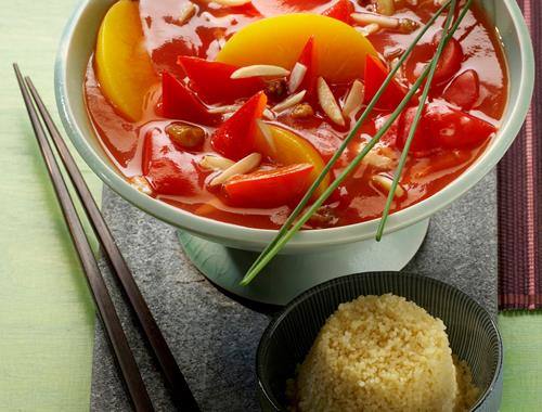 Curry mit Aprikosen und Paprika