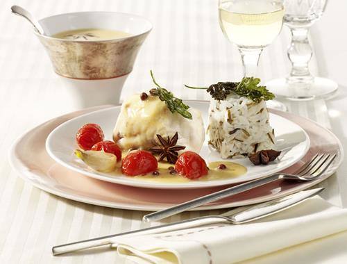 Seeteufelfilet auf Sternanis-Sauce