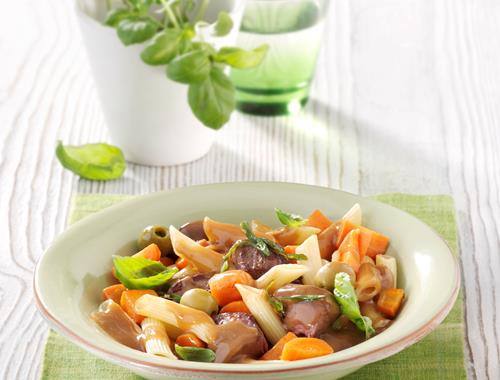 Penne mit Lamm-Möhren-Ragout