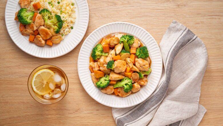 Ayam Goreng Madu dengan Brokoli