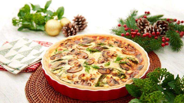 Resipi Spinach Mushroom Quiche