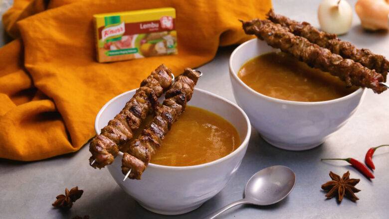 Resipi Sup Bawang Malaysia dengan Sate