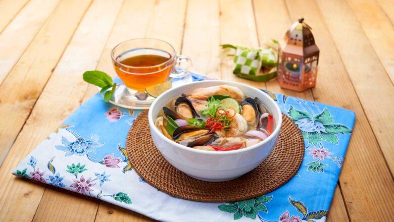 Resipi Sup Tom Yam dengan Teh O Limau + Assam Boi