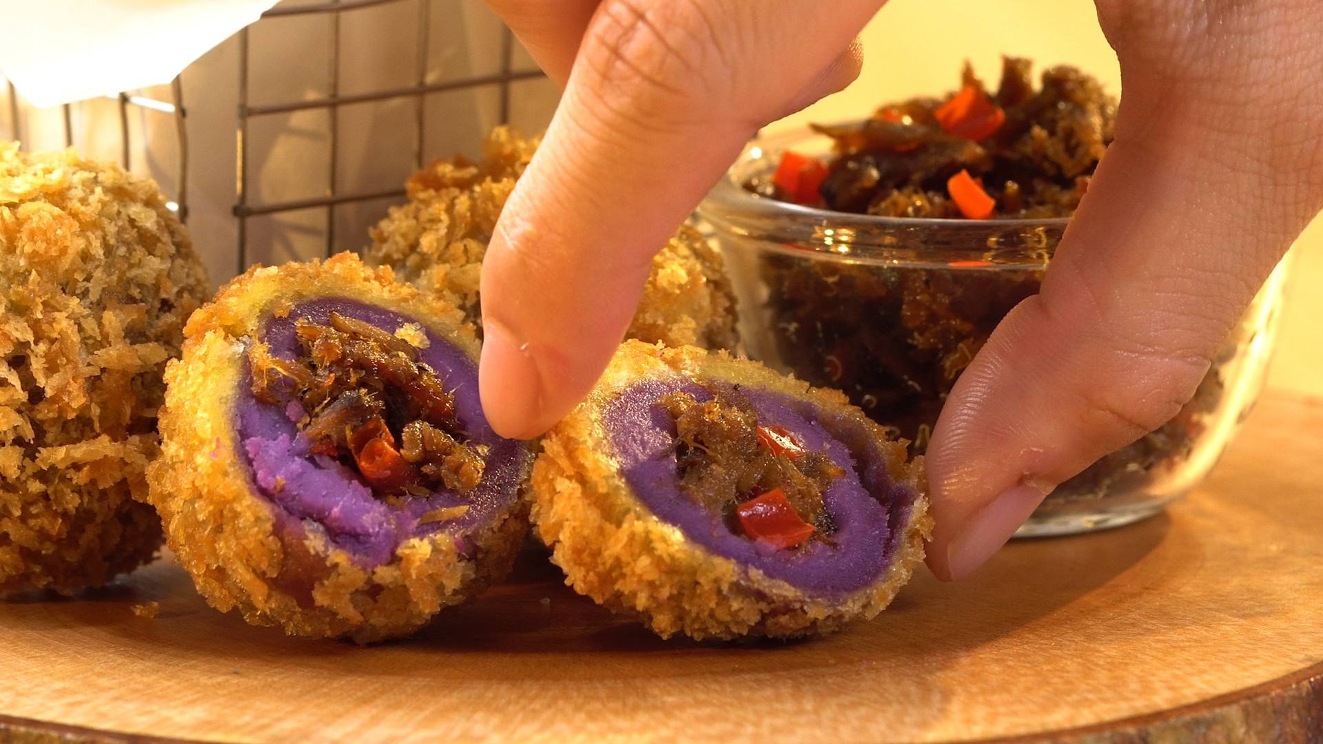 Resep Bola Ubi Ungu Isi Sambal Roa - MAHI