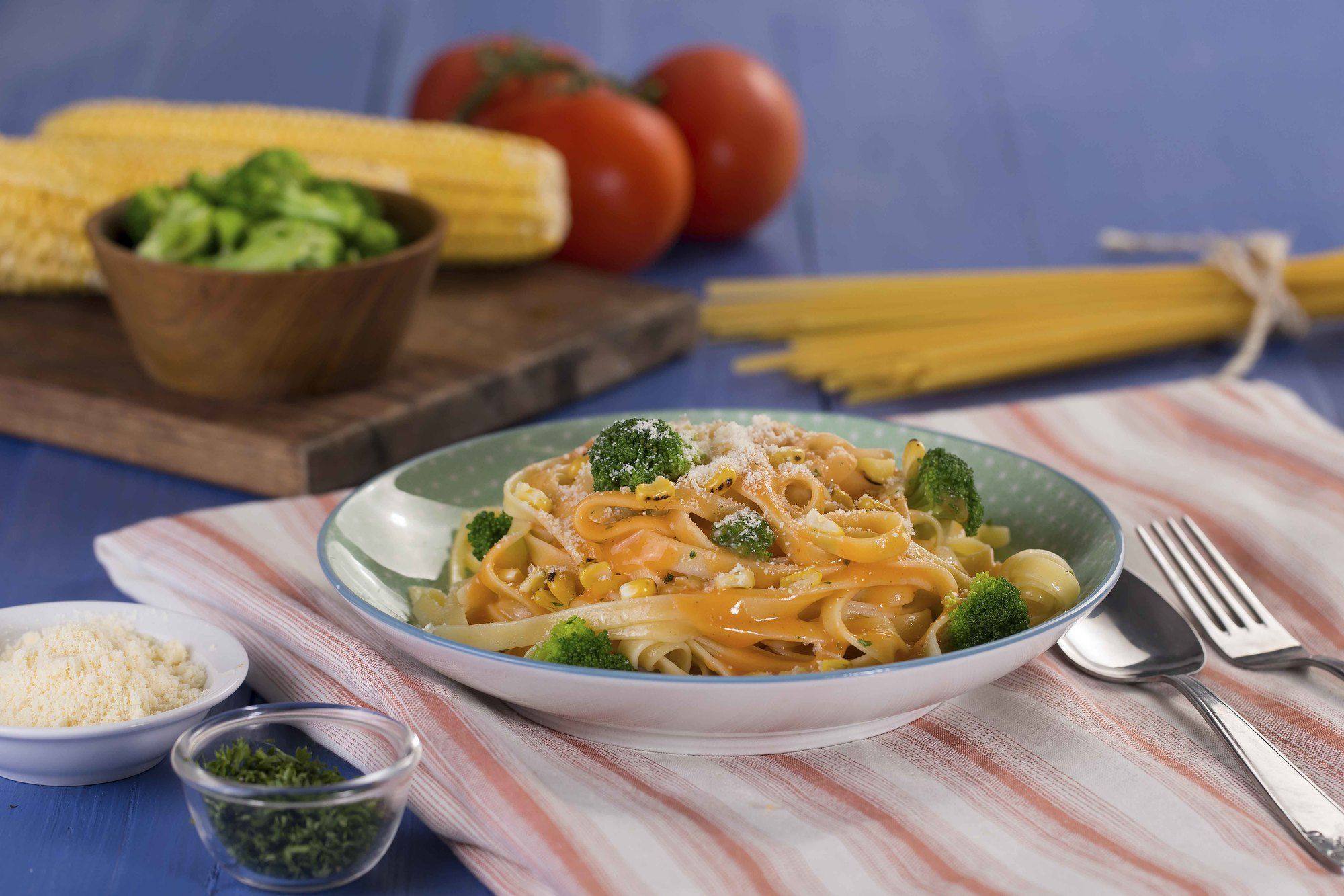 Resep Fettuccine Brokoli Saus Jagung - MAHI