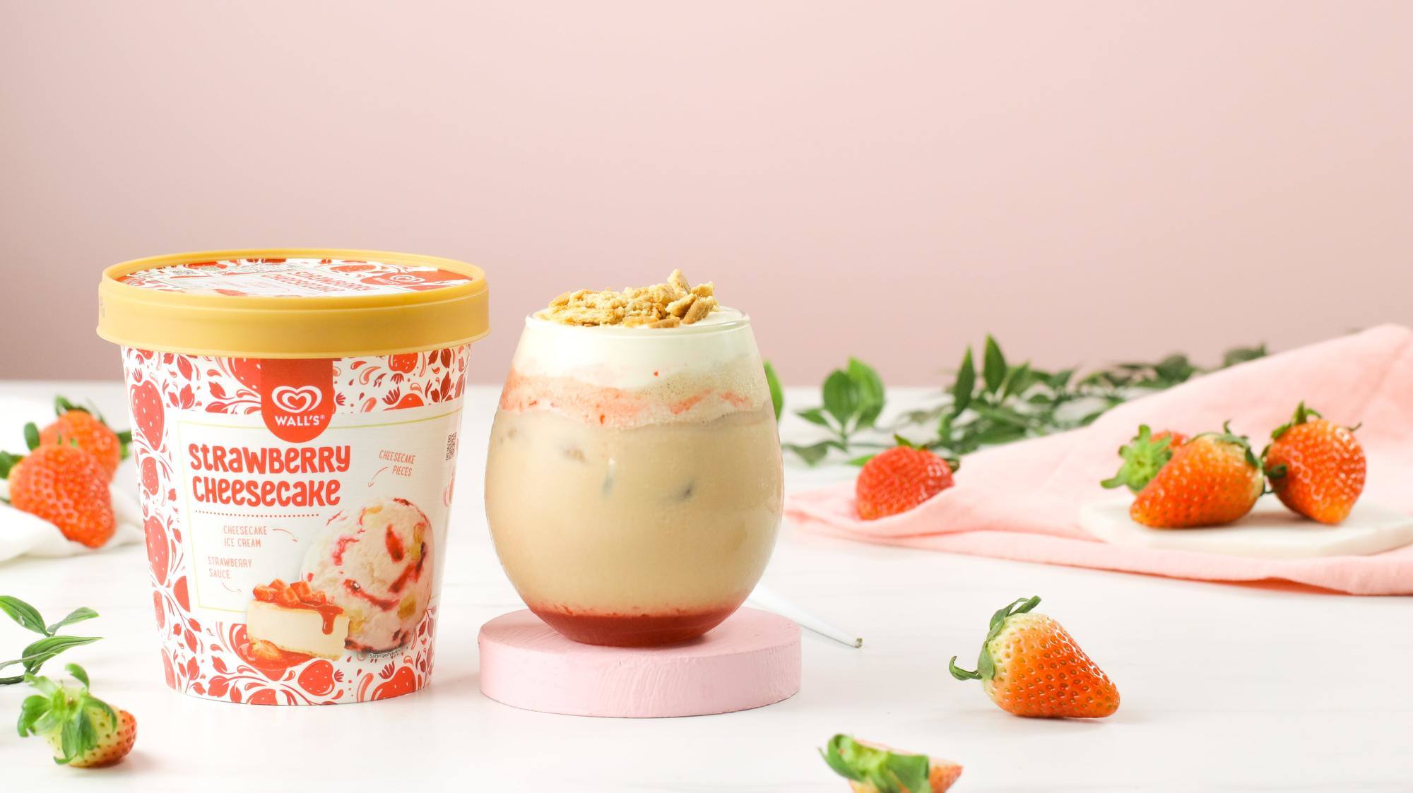 Resep Strawberry Cheesecake Milk Tea a la Restoran | MAHI