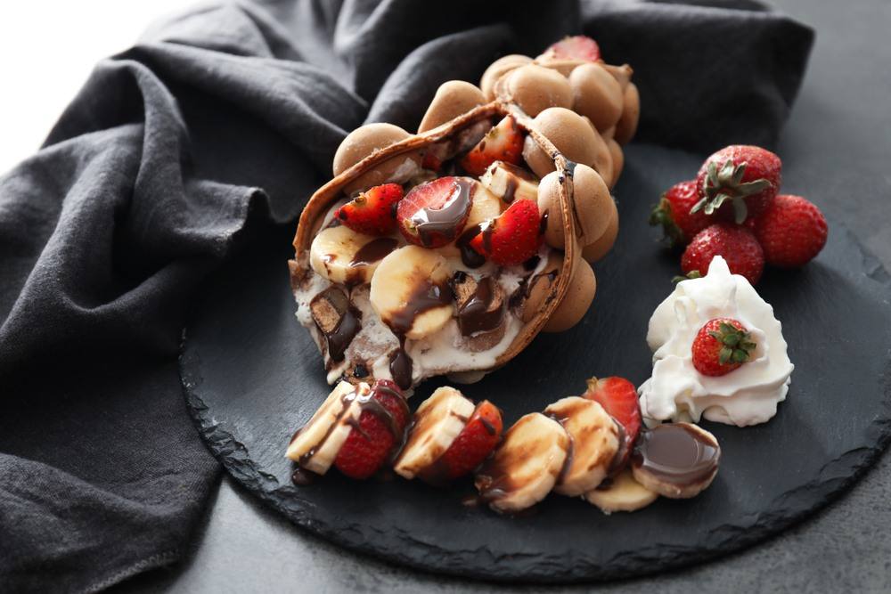 Resep Waffle Ice Cream Vanilla Chocolate Chip - MAHI