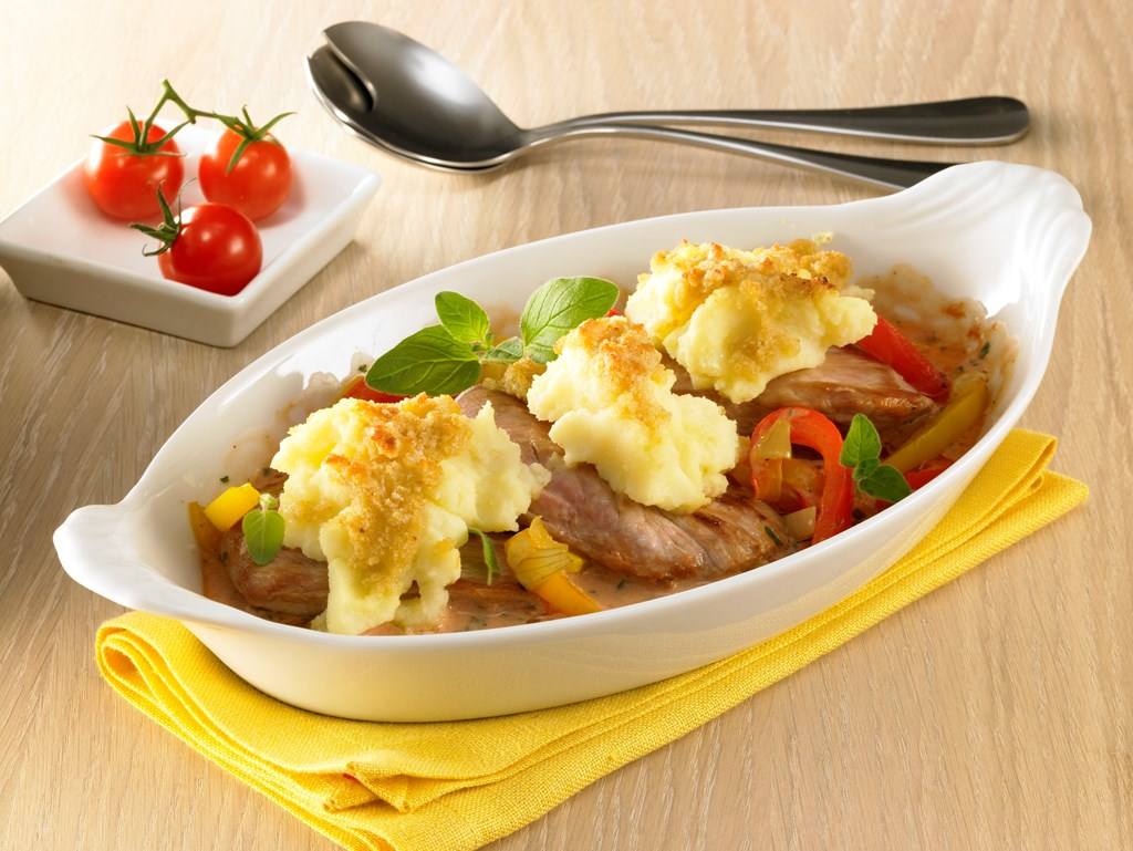 Schnitzel-Püree-Auflauf "Mailänder Art" Rezept - Rezept & Bild