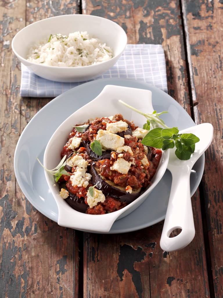 Überbackene Auberginen mit Hacksauce Rezept - Rezept & Bild