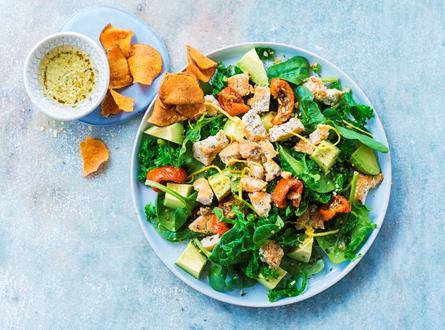 Salade aux épinards et au chou vert