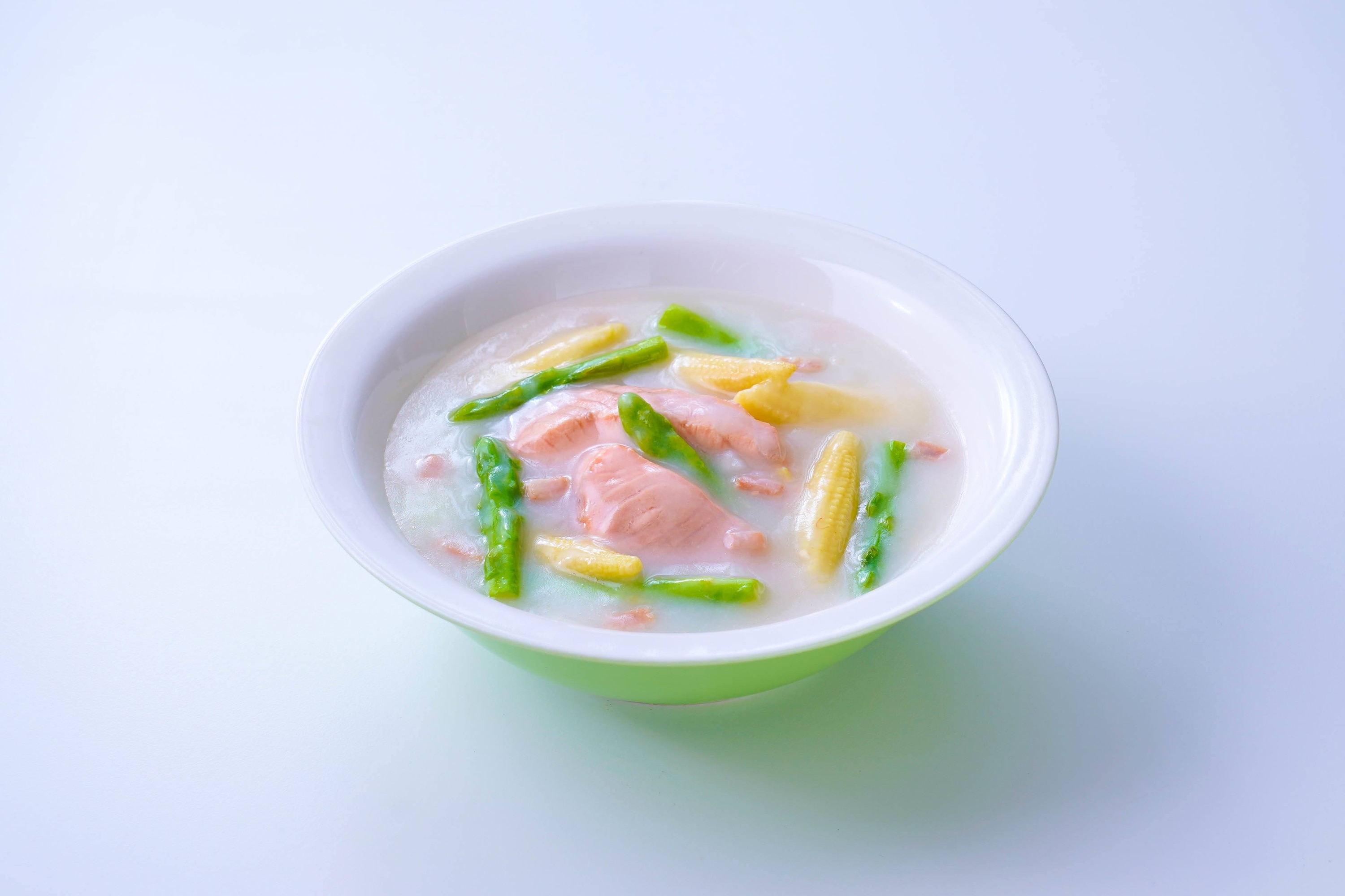 培根起司蘆筍鮭魚湯