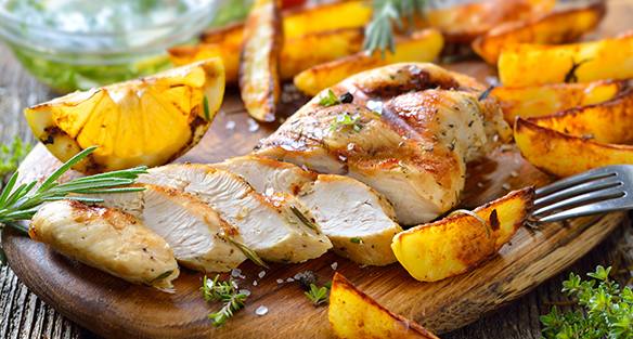 Pollo a la plancha con vegetales