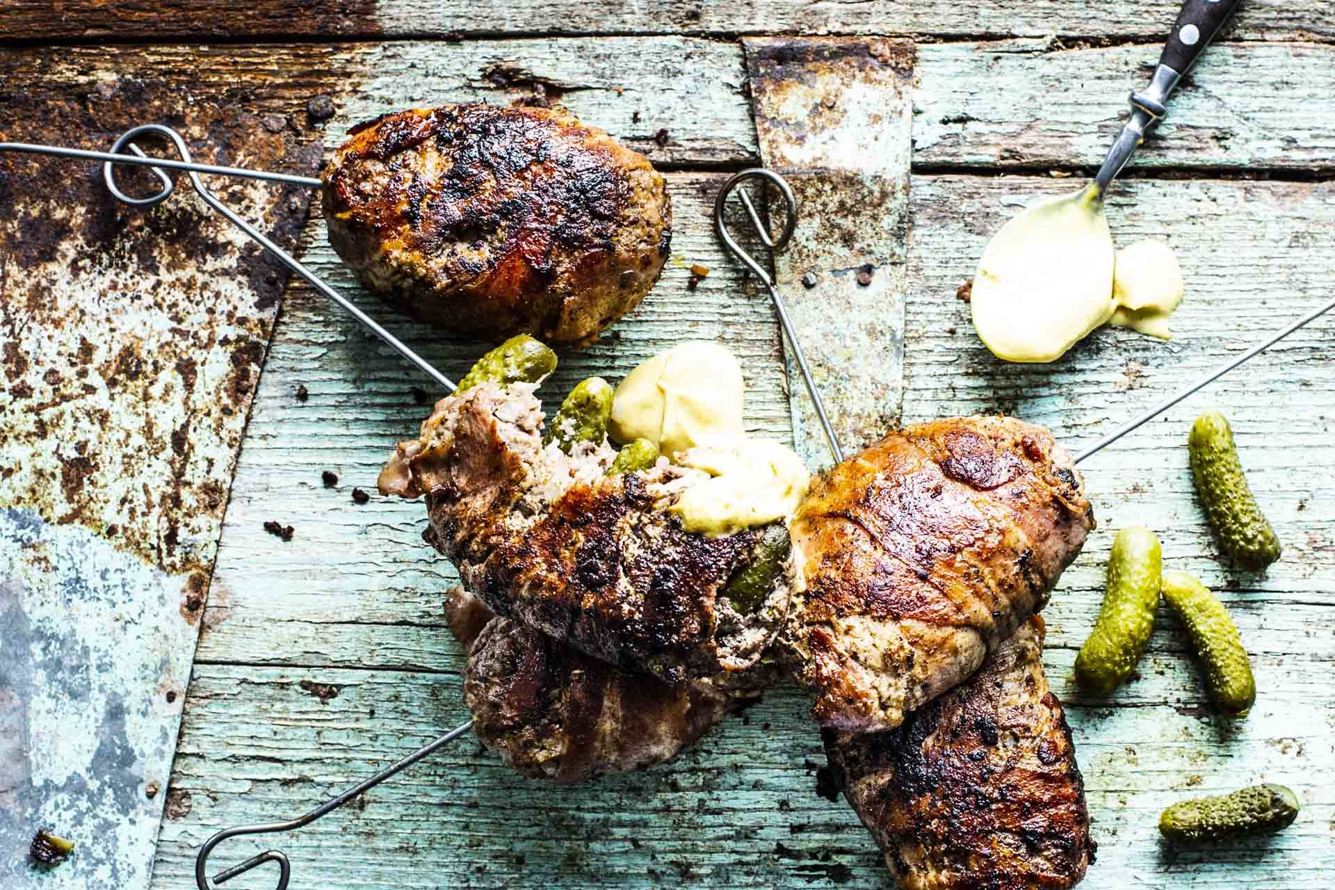 Gefüllte Buletten-Spieße mit Bacon 45 Minutes  recipe