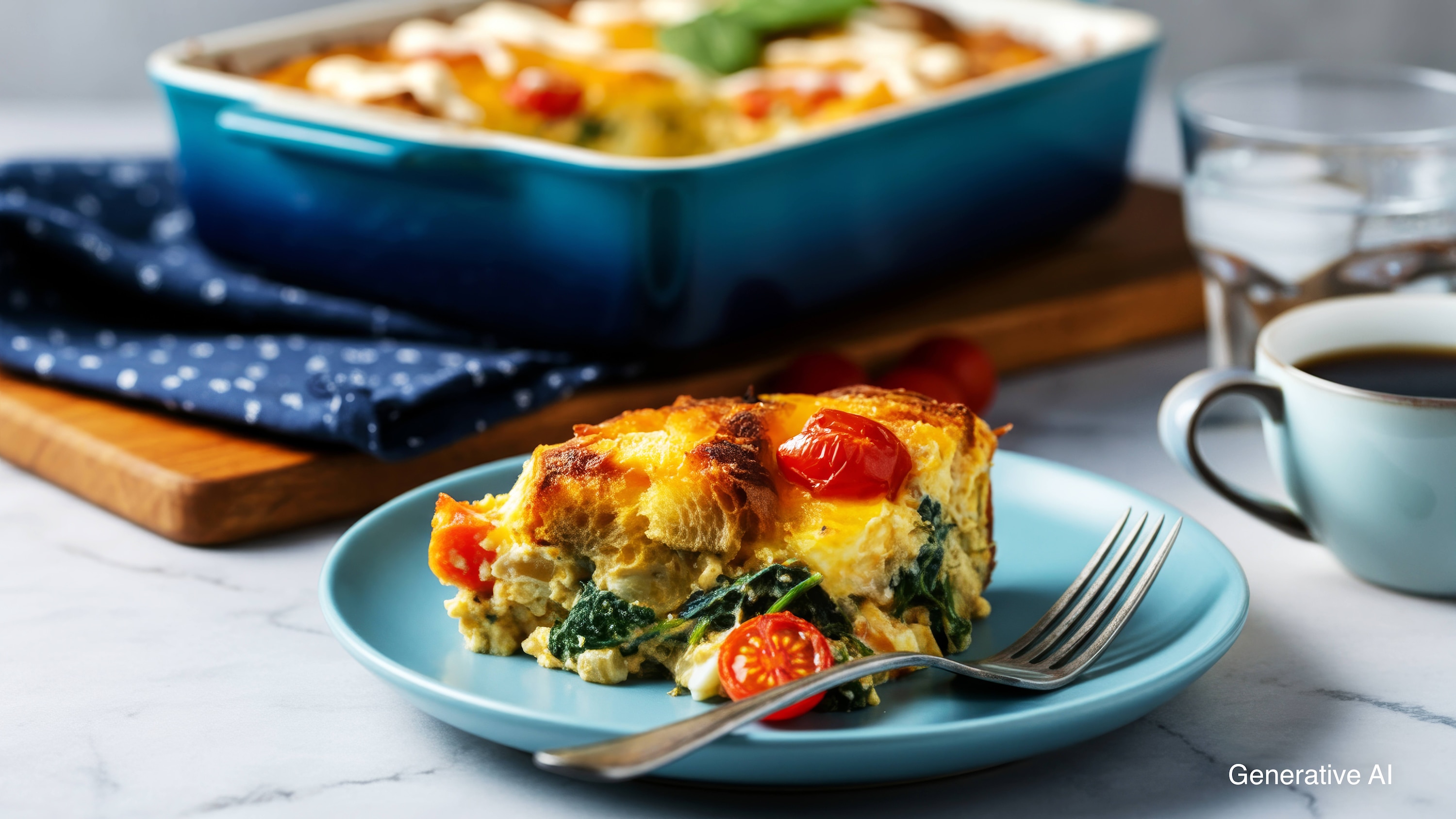 Spinach, Tomato, & Cheese Strata