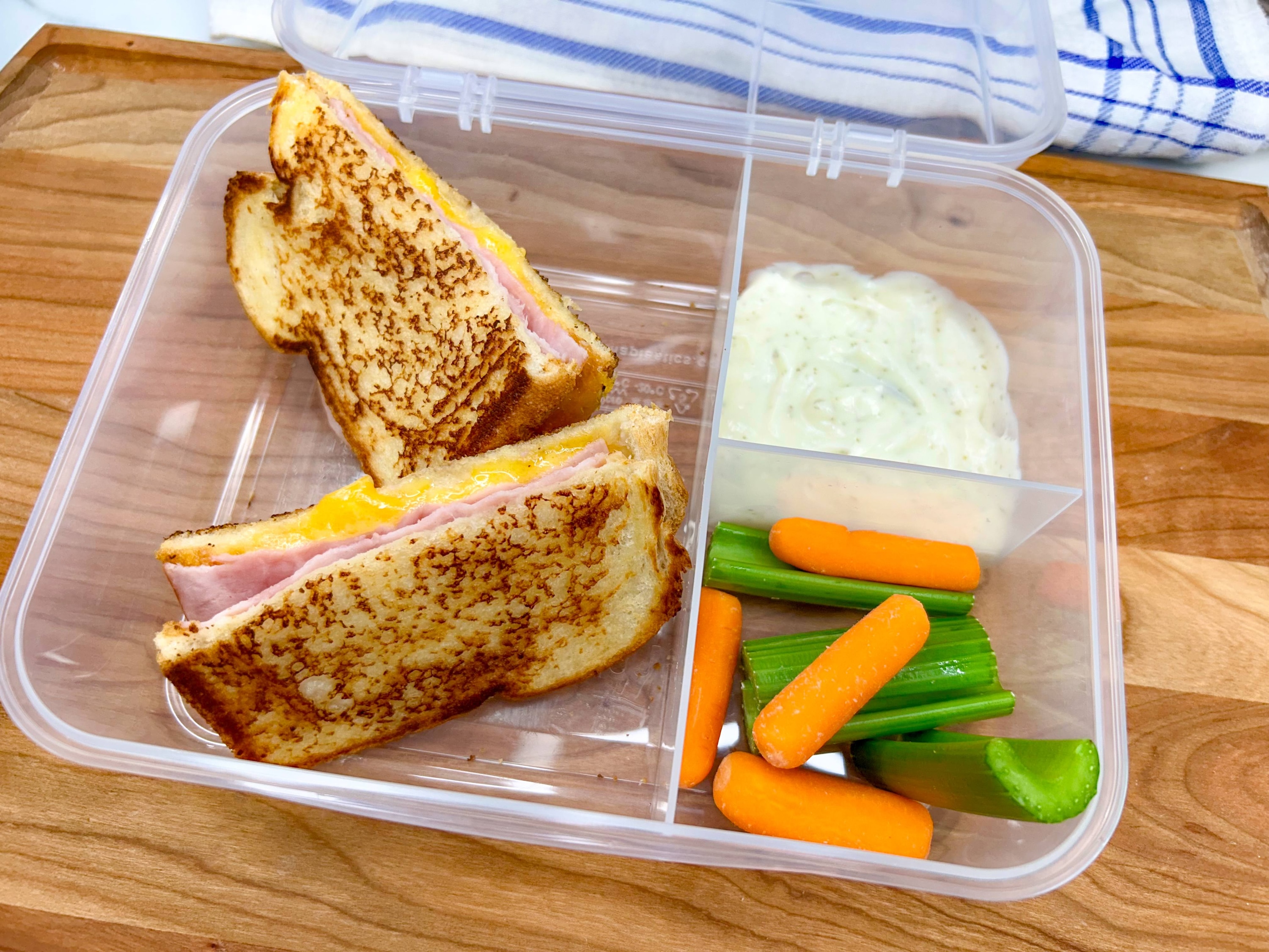 Garlic Bread Ham and Cheese Lunch