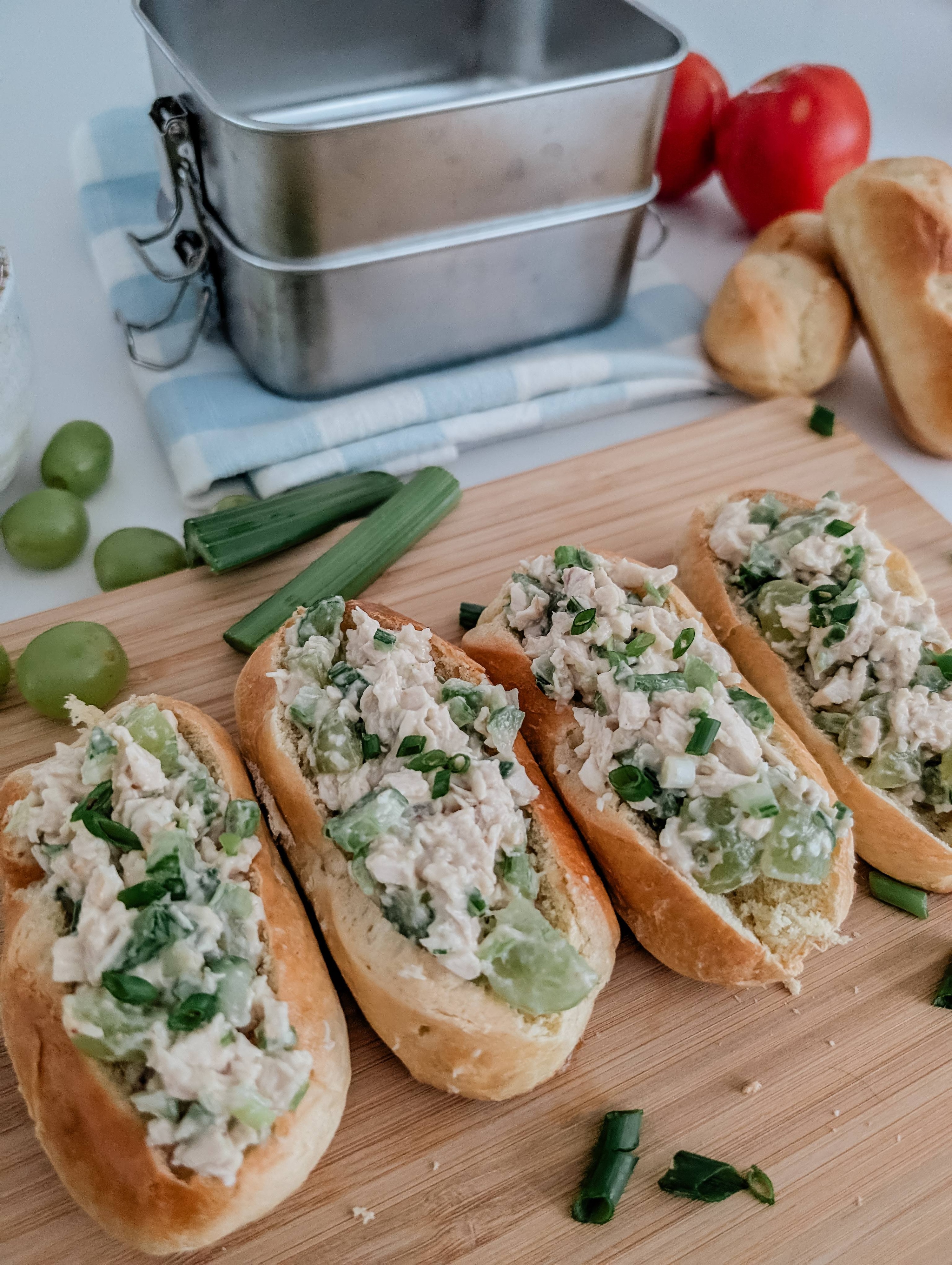 Natalie's Hellmann's Chicken Salad Boat Sandwiches