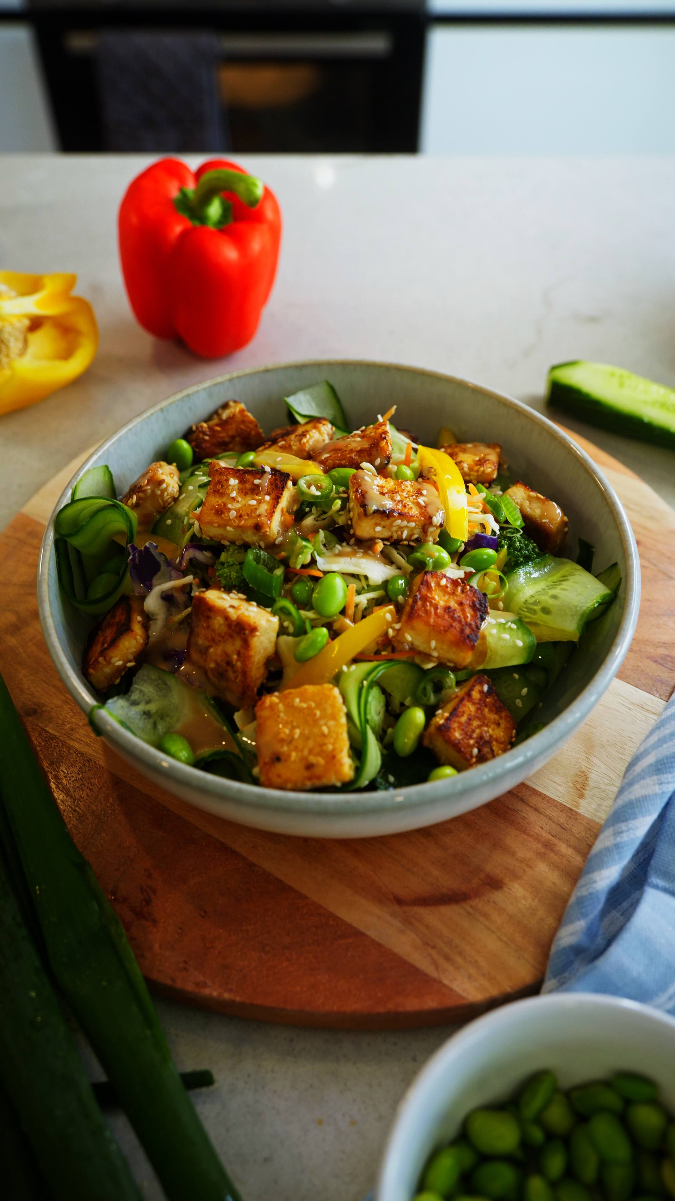 Sesame Crusted Tofu Salad