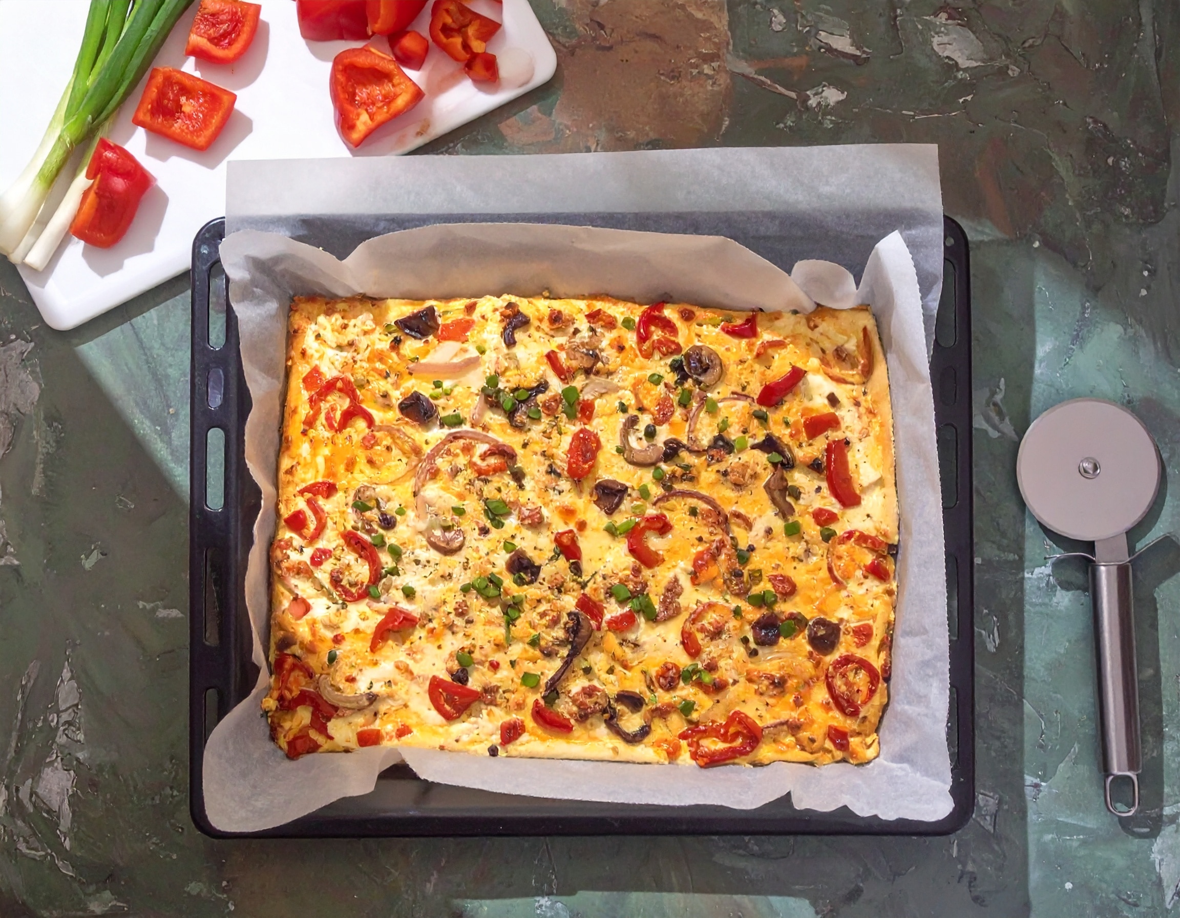 Knorr - Schüttelpizza vom Blech 50 Min  recipe