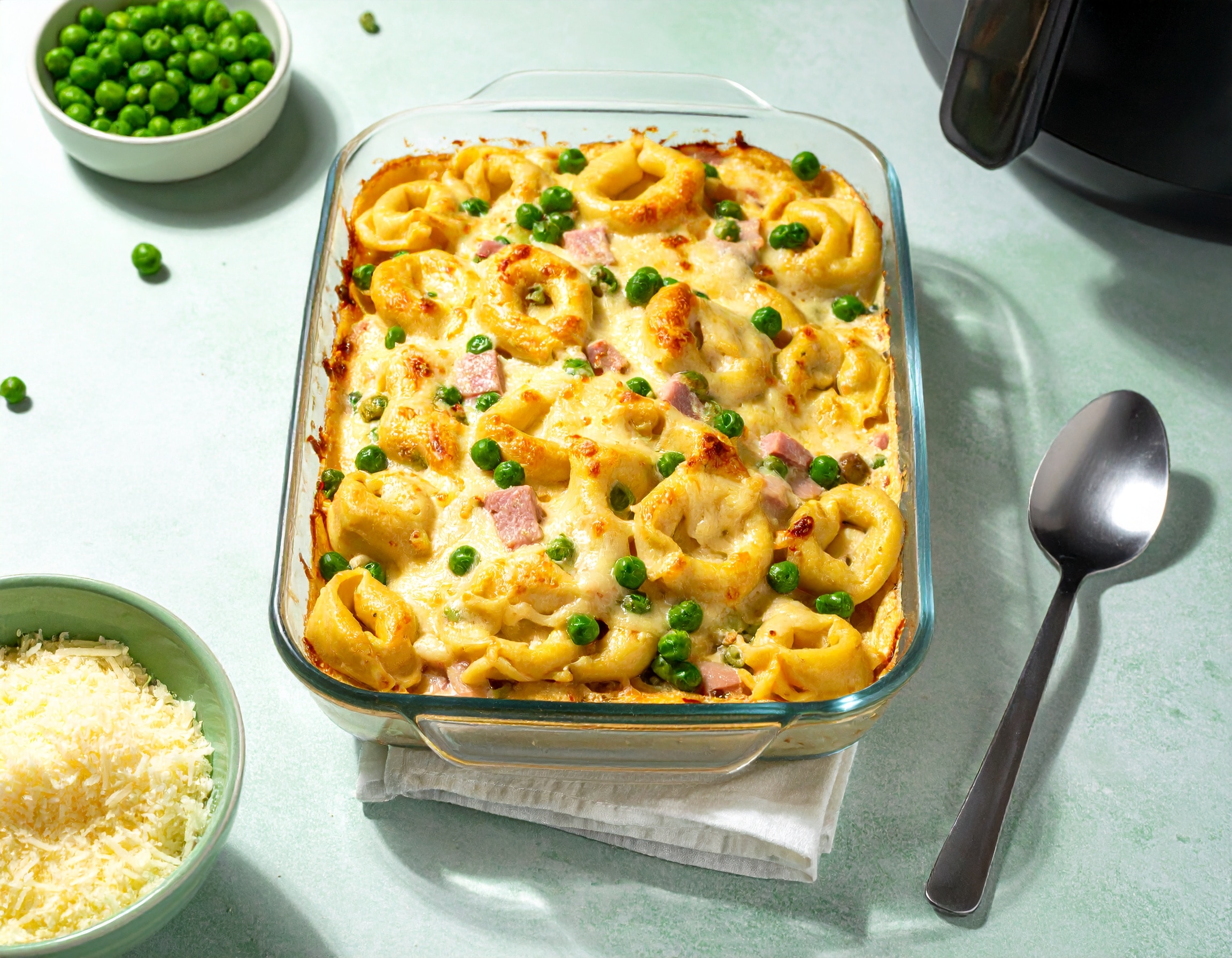 Knorr - Tortellini Auflauf Carbonara in der Heißluftfritteuse 35 Min  recipe