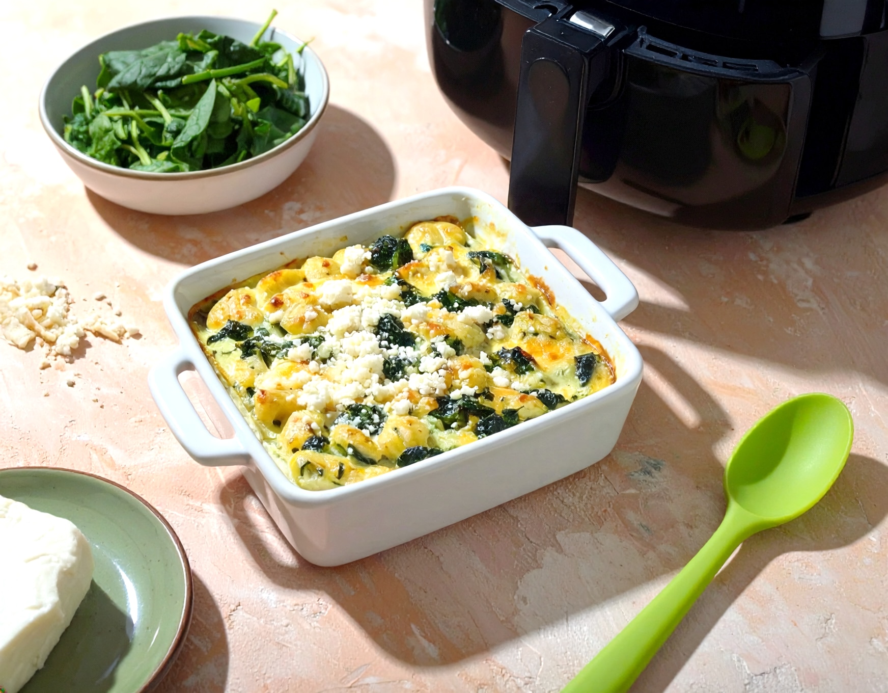 Knorr - Gnocchi Spinat Auflauf in der Heißluftfritteuse 30 Min  recipe