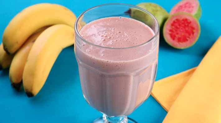 Shake de banana com goiaba