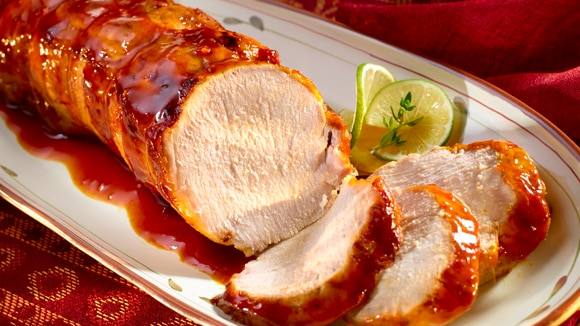 Sazon Pork Loin with Guava Sauce