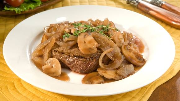 Onion & Mushroom Smothered Steaks