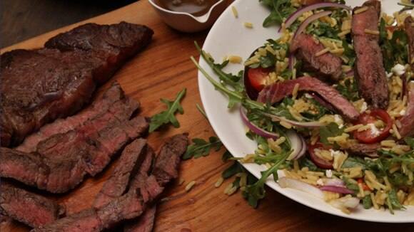 Balsamic Steak & Arugula Salad with Rice