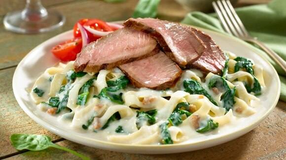 Smokehouse Steak & Pasta with Creamed Spinach
