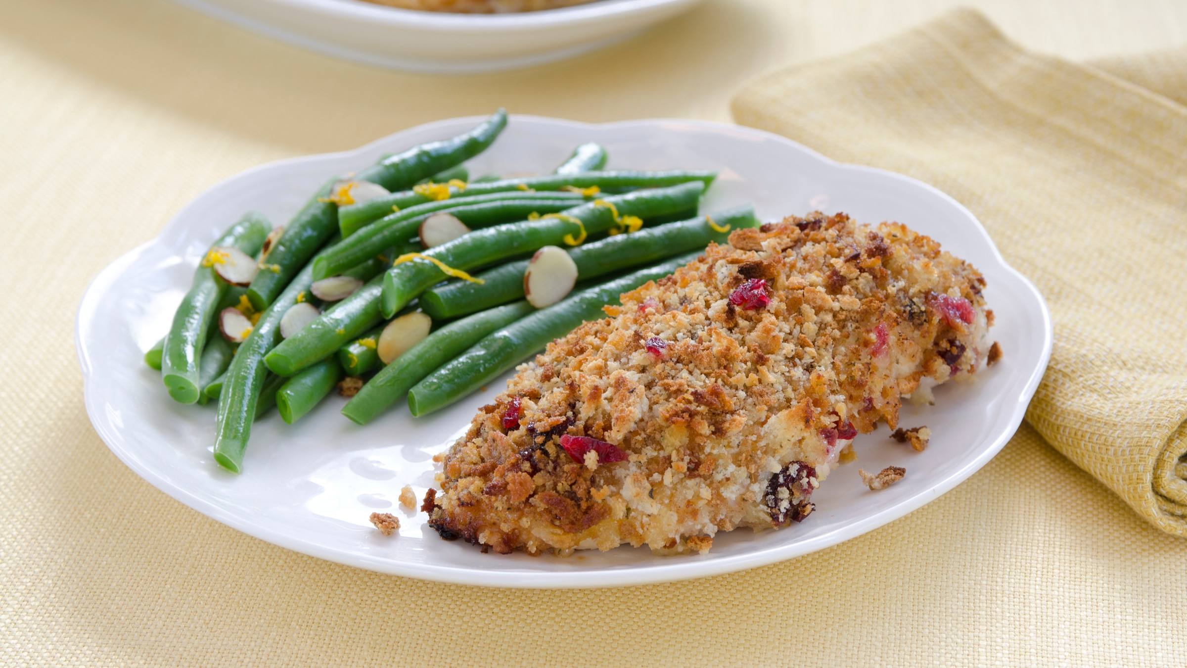 Baked Cranberry-Orange-Stuffing-Crusted Chicken Recipe