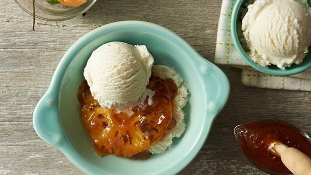 Spicy Vanilla Caramel Pineapple Sundaes