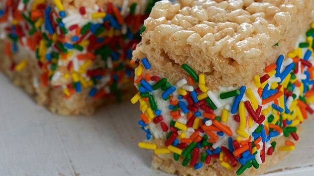 Rice Cereal Treat Ice Cream Sandwiches