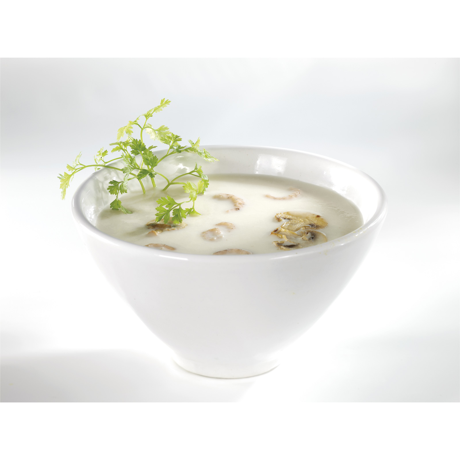 Potage aux légumes blancs avec crevettes