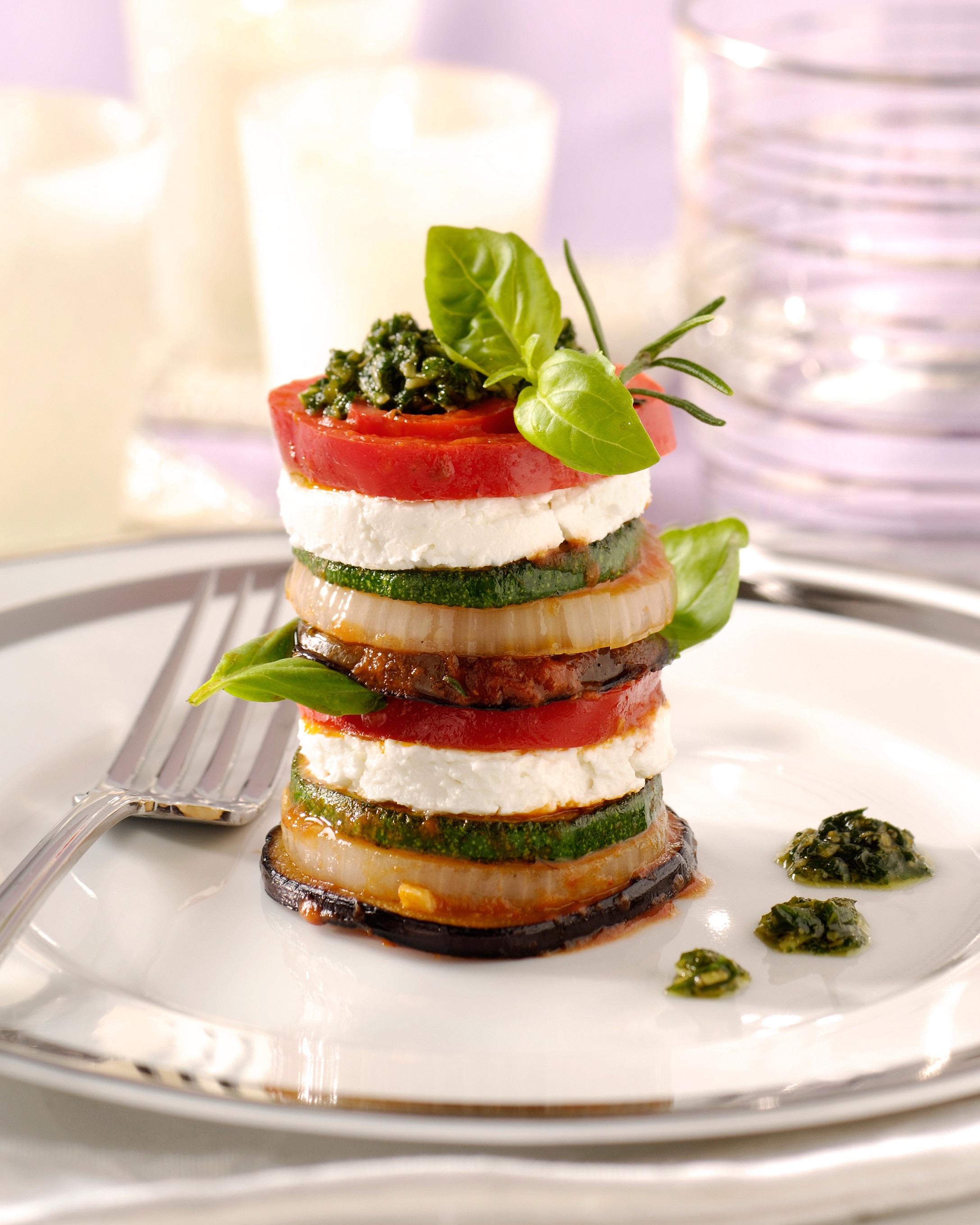Tourelle de ratatouille au fromage de chèvre