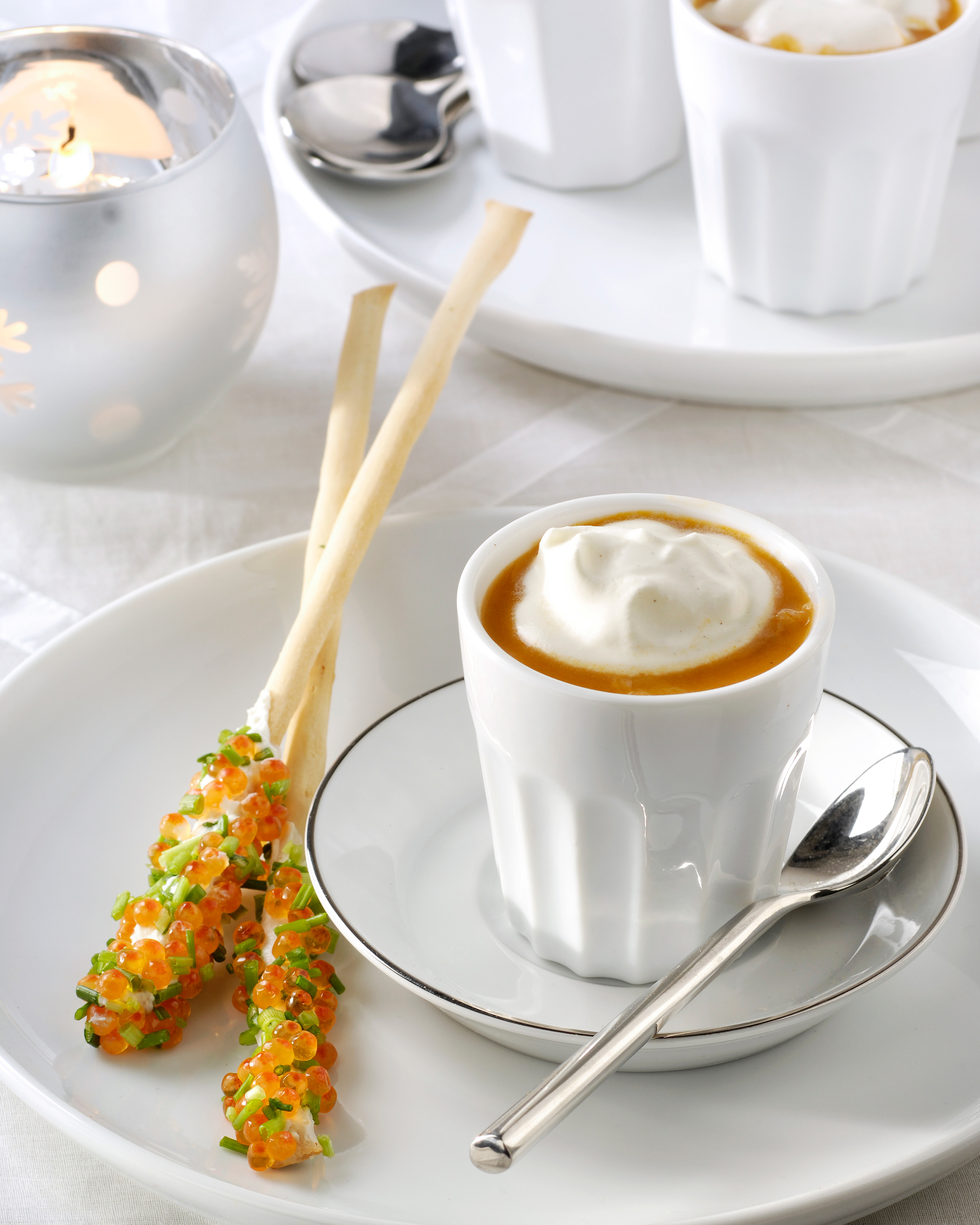 Cappuccino de bisque de homard et de langoustines