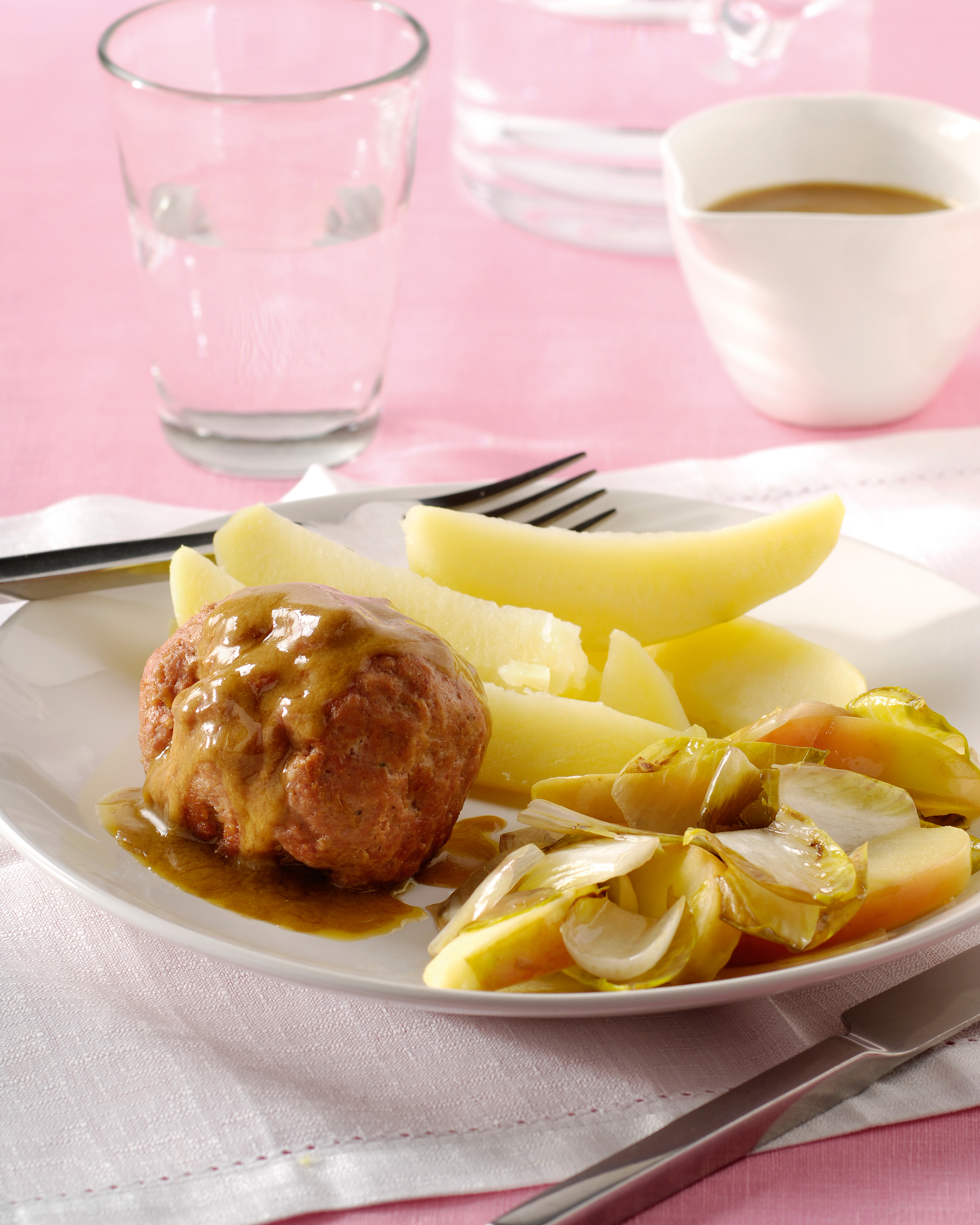 Boulettes de viande hâchée de veau sauce moutarde