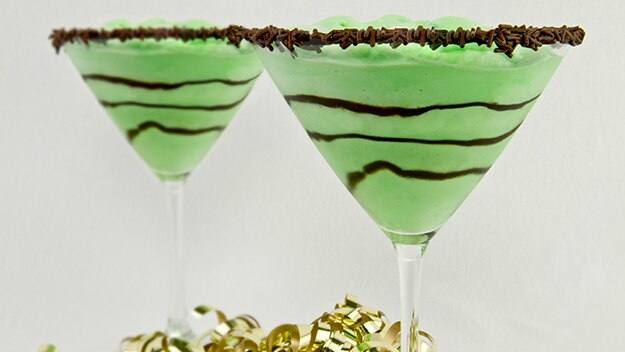Martinis de chocolate y menta de fantasía