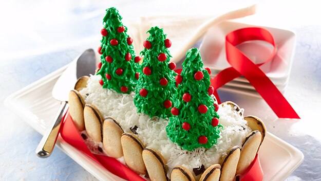 Pastel helado mentolado de Navidad